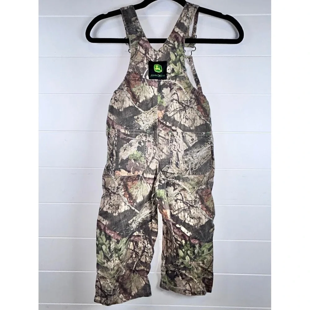 Kids John Deere Camo Overalls‎ 4T Durable Mossy Oak Woodland Outdoor Workwear